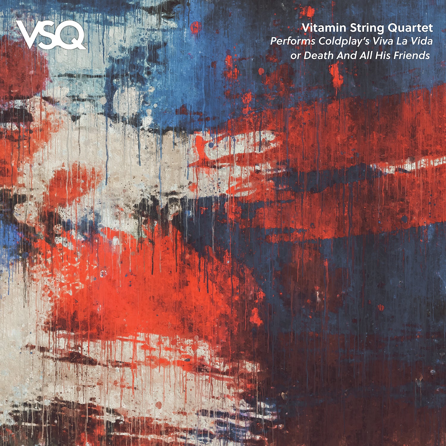 red and blue abstract album art for coldplay's viva la vida cover by Vitamin String Quartet