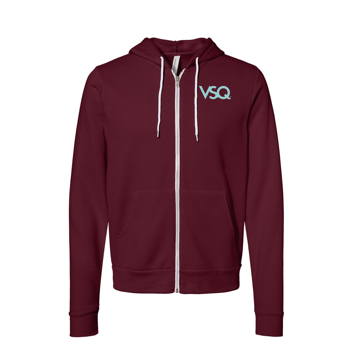 Maroon zip hoodie with VSQ logo - gifts for classical music lovers