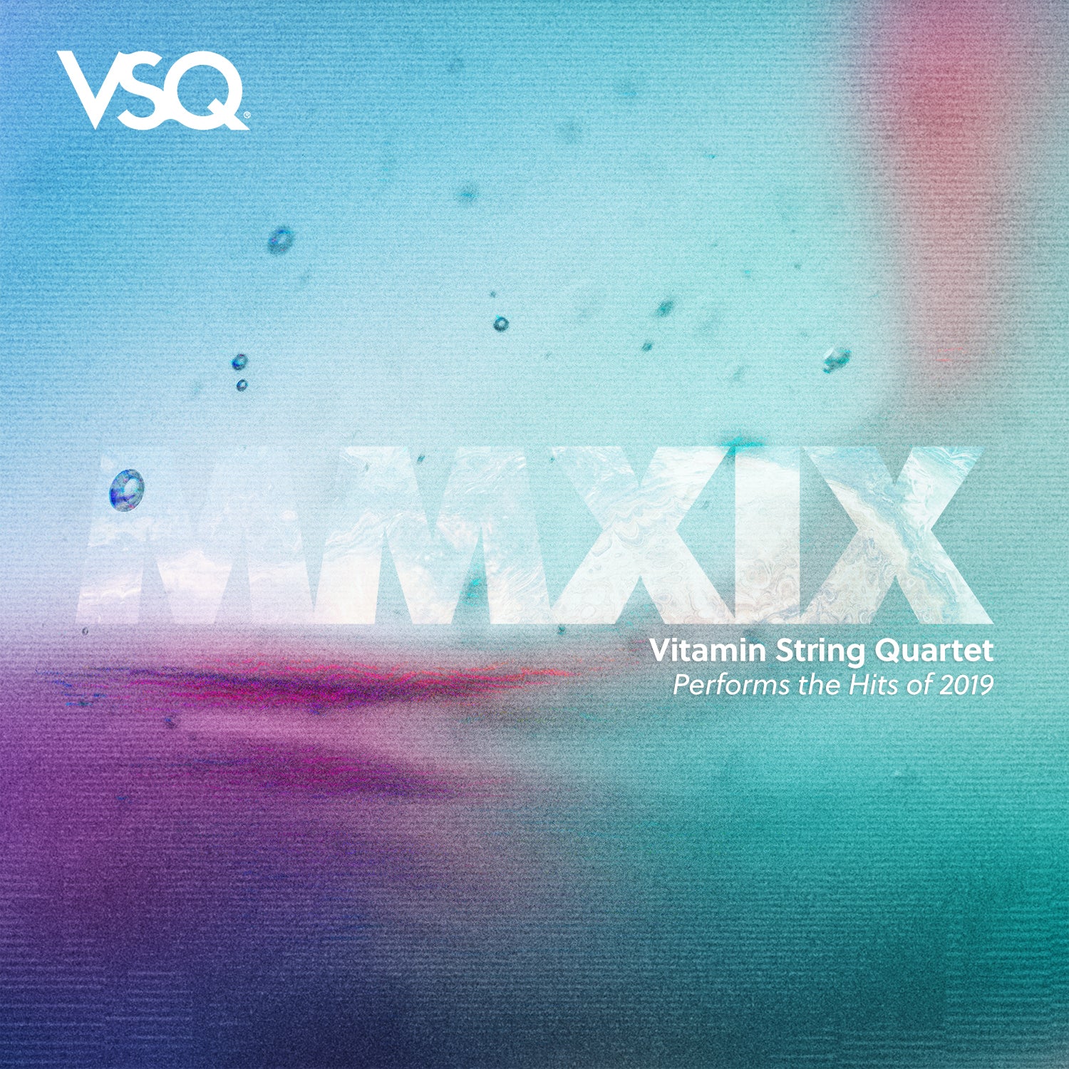 blue album art for vitamin string quartet's classical crossover music from 2019