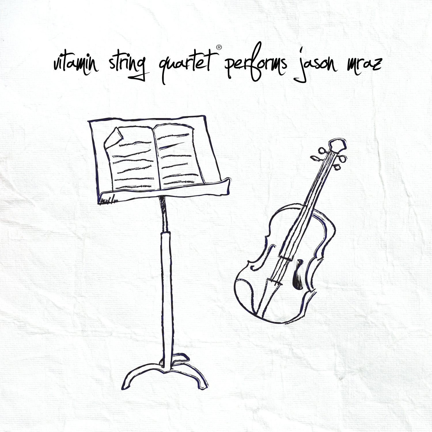 black and white classical music illustration for jason mraz instrumental covers by vsq