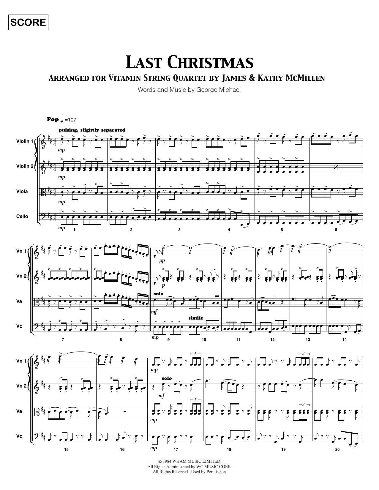 Last Christmas (Sheet Music)