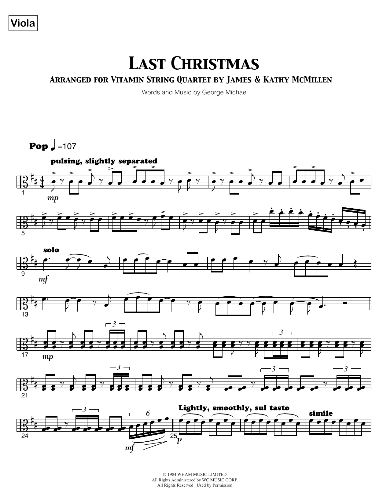 Last Christmas (Sheet Music)