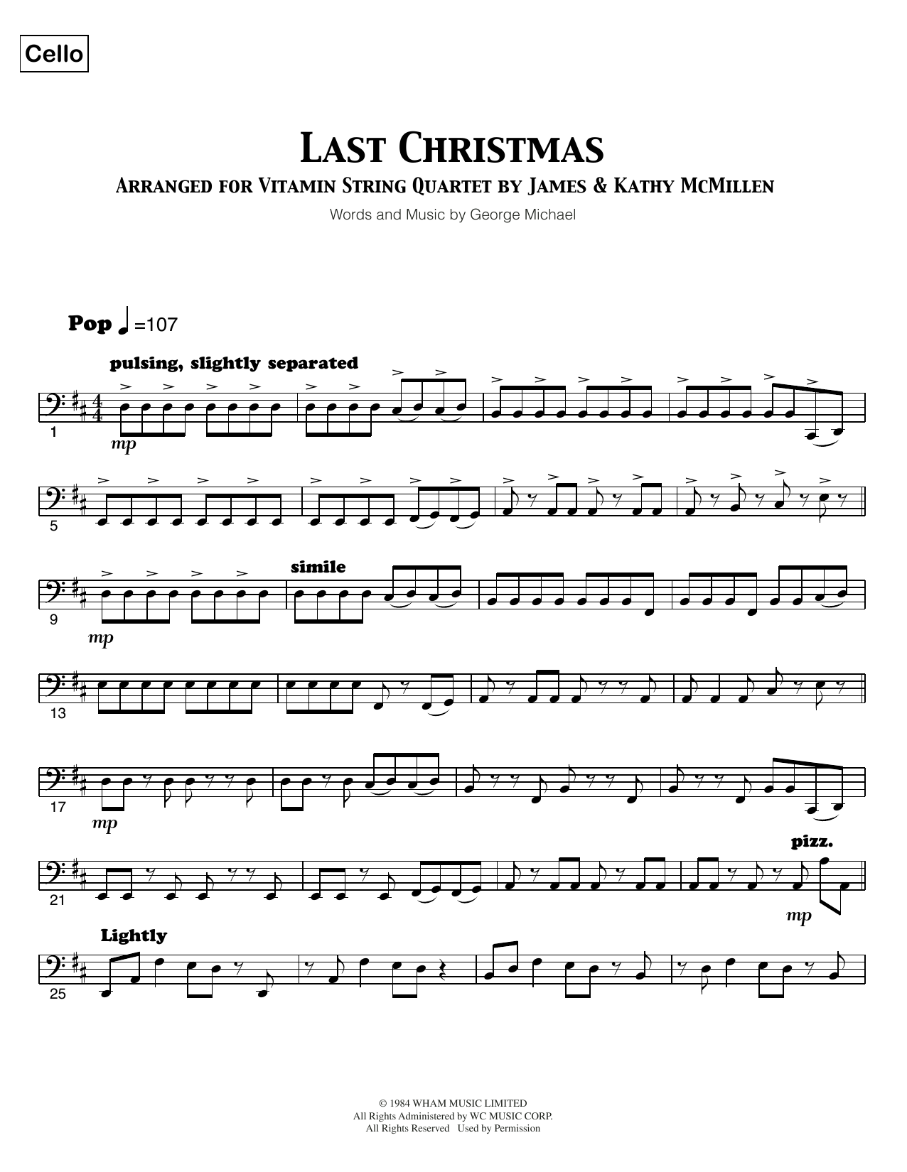 Last Christmas (Sheet Music)