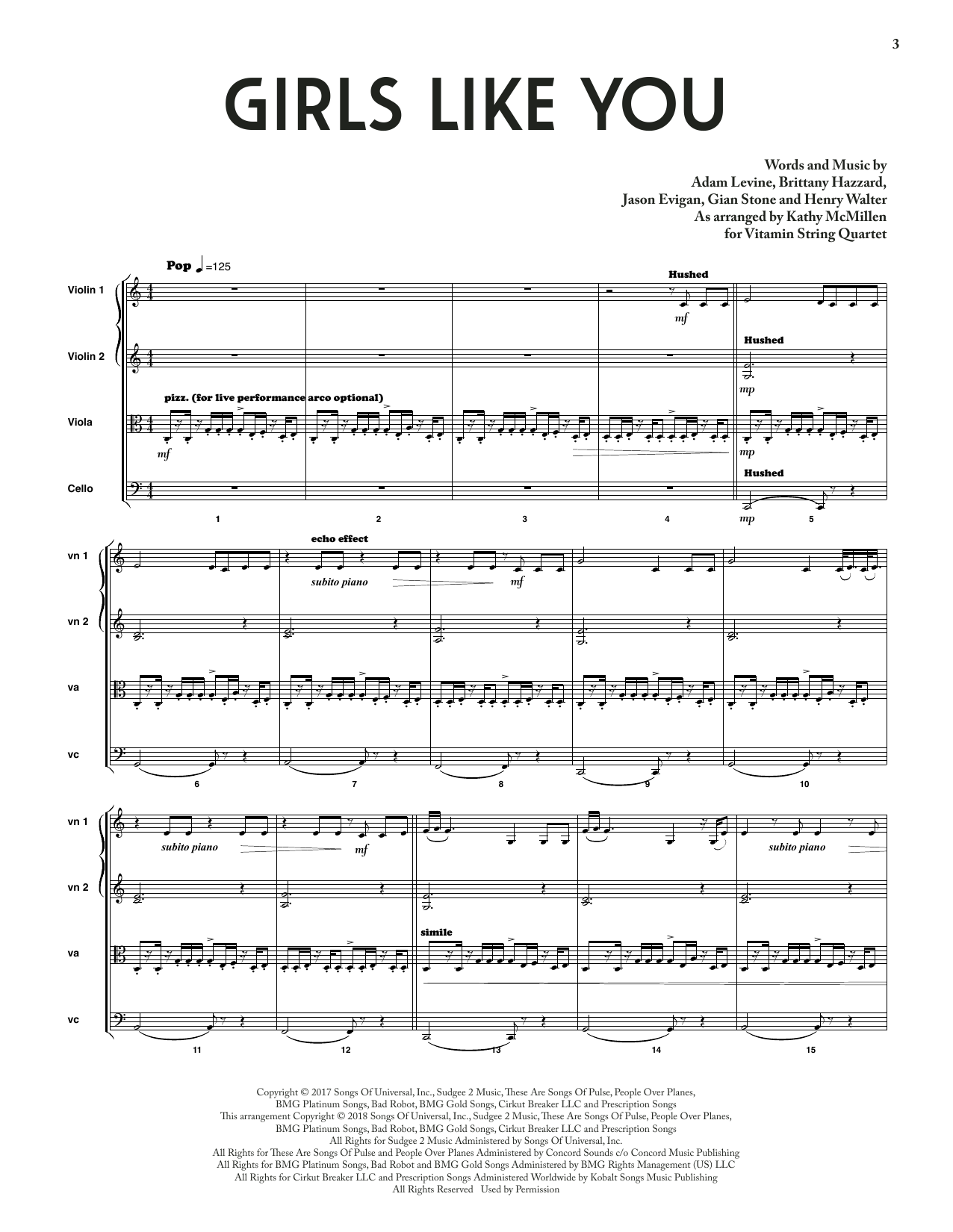 bridgerton sheet music - girls like you vsq tribute