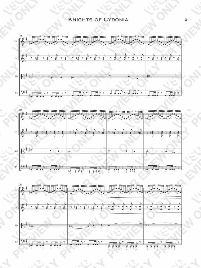 Muse's "Knights of Cydonia" as Arranged for VSQ (Sheet Music)