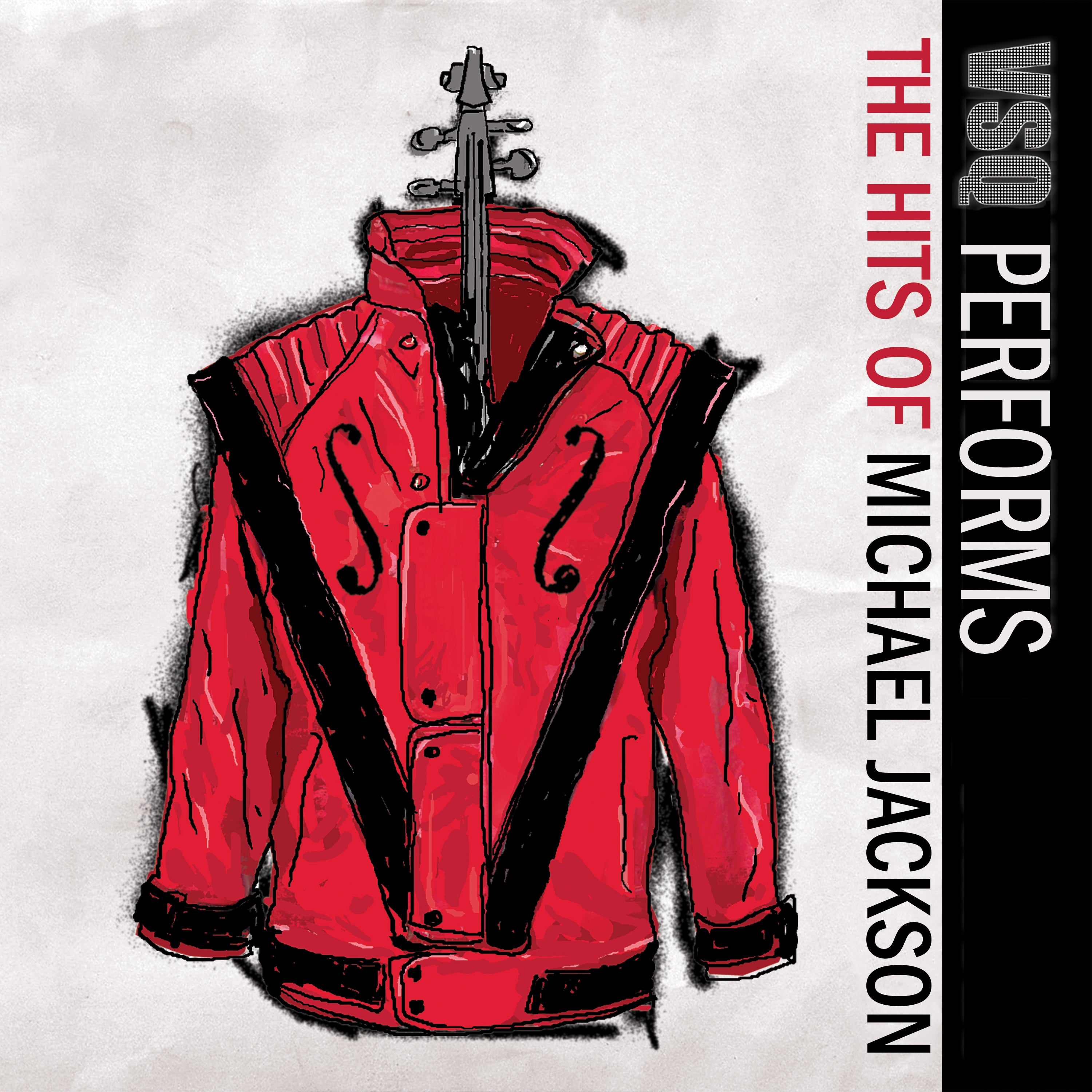 red jacket album art for vsq performs michael jackson tribute