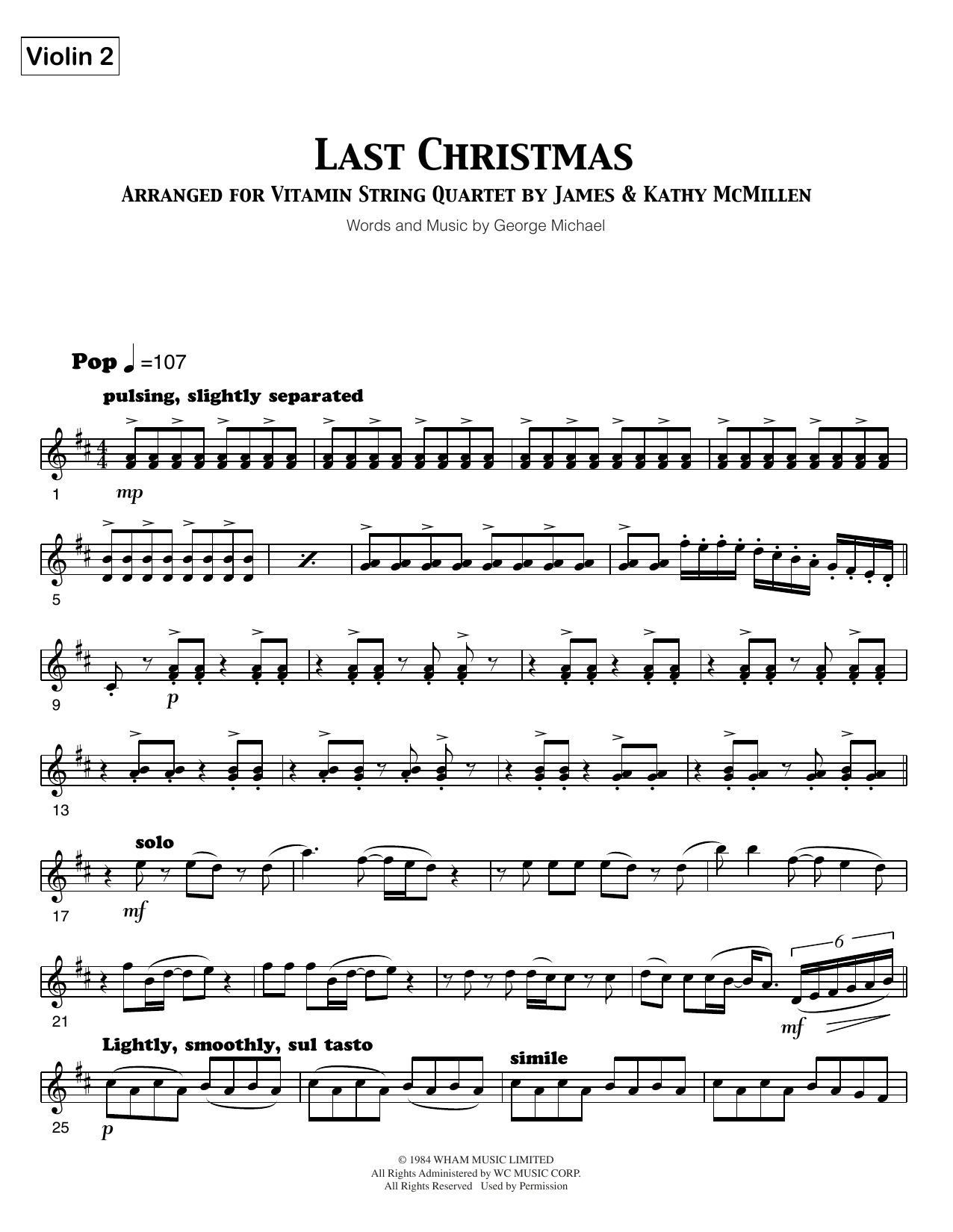 Last Christmas (Sheet Music)